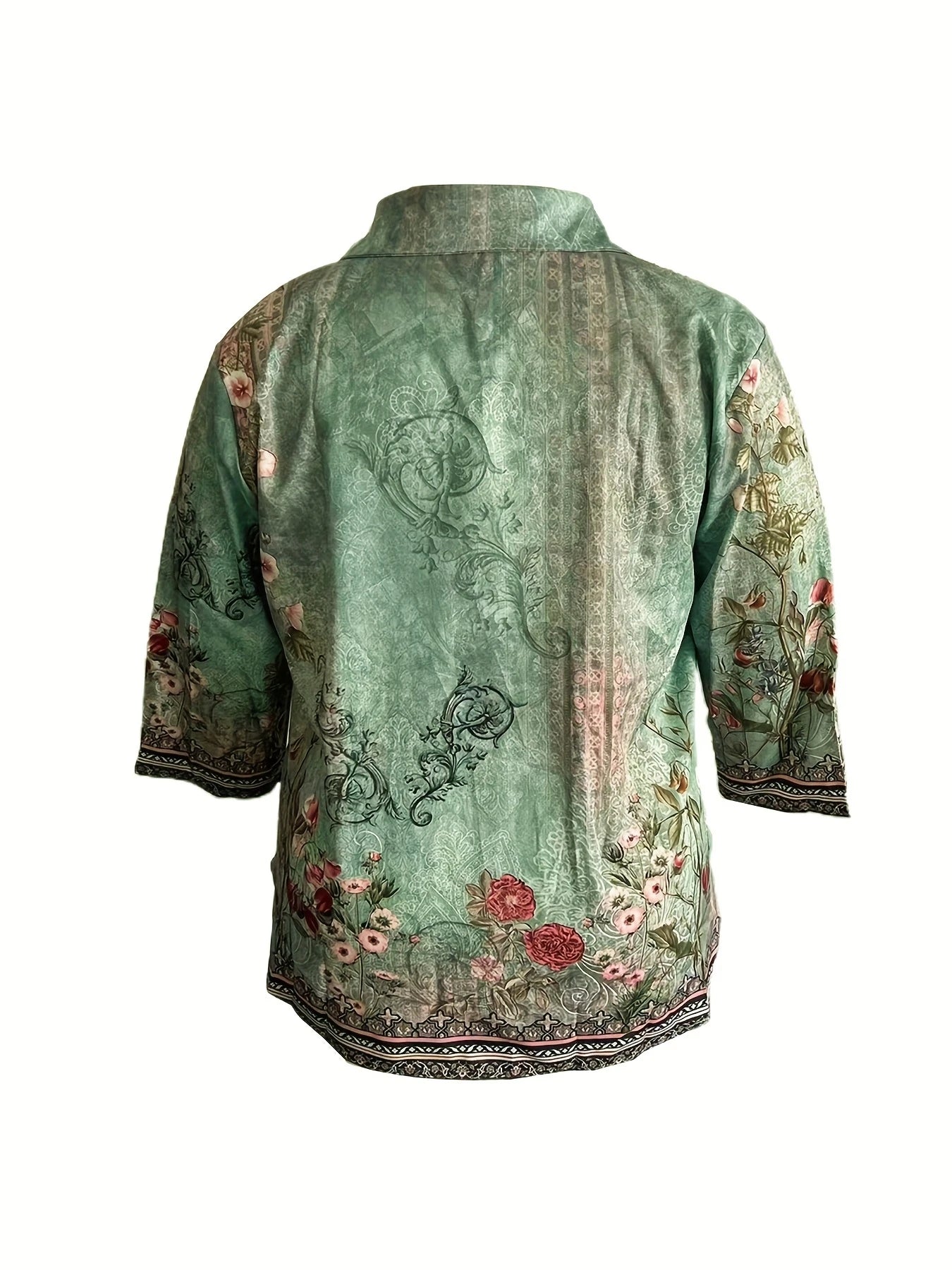 Plus Size Elegant Casual Shirt Woman Temperament Long Sleeve Woman Shirt Printed Loose Woman Shirt Weekend Top