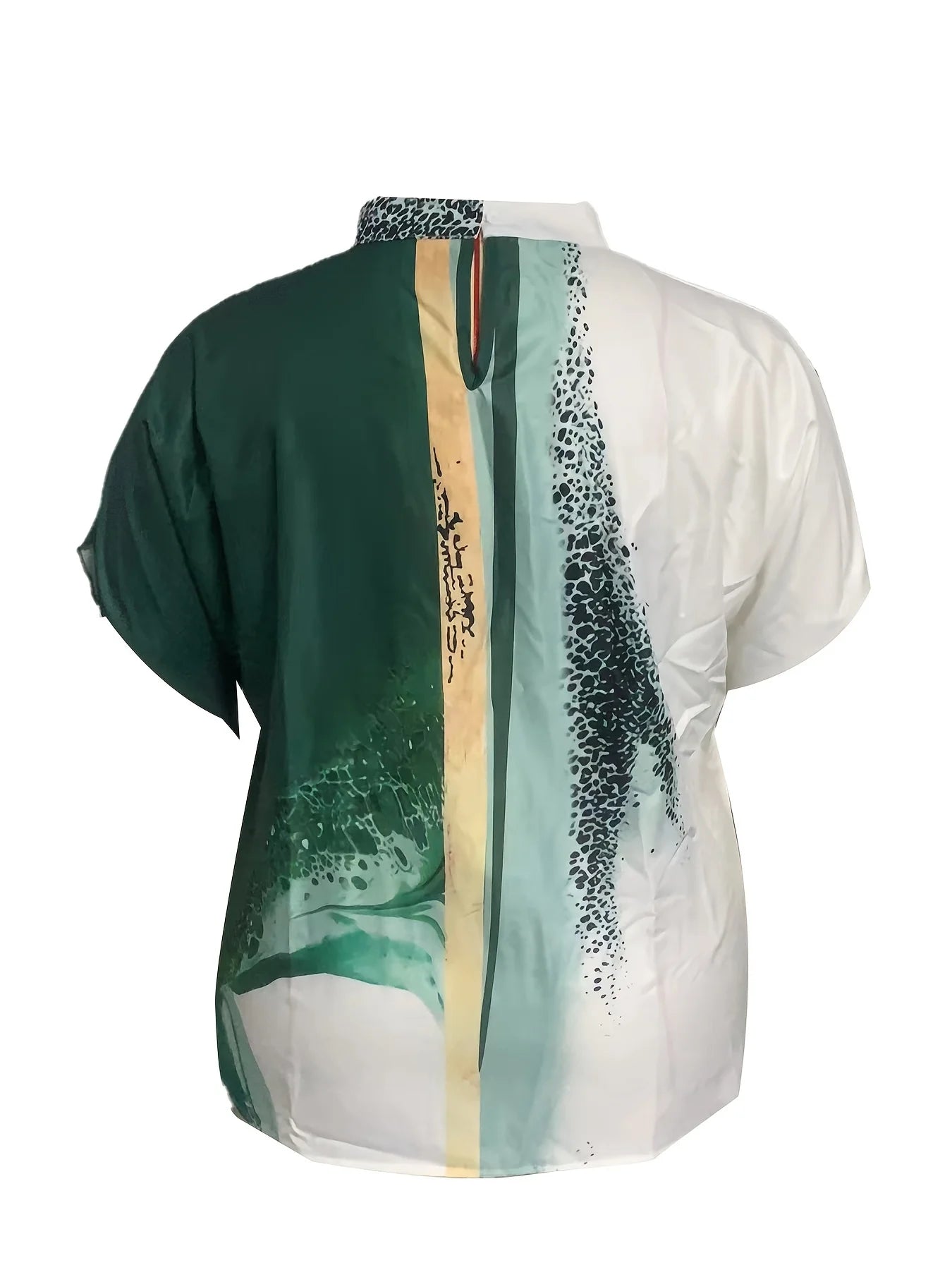 Plus Size Casual Print Women's Blouse O Neck Half Sleeve Loose Shirt 2024 Summer Woman Tops Fashion Blouses Streetwear