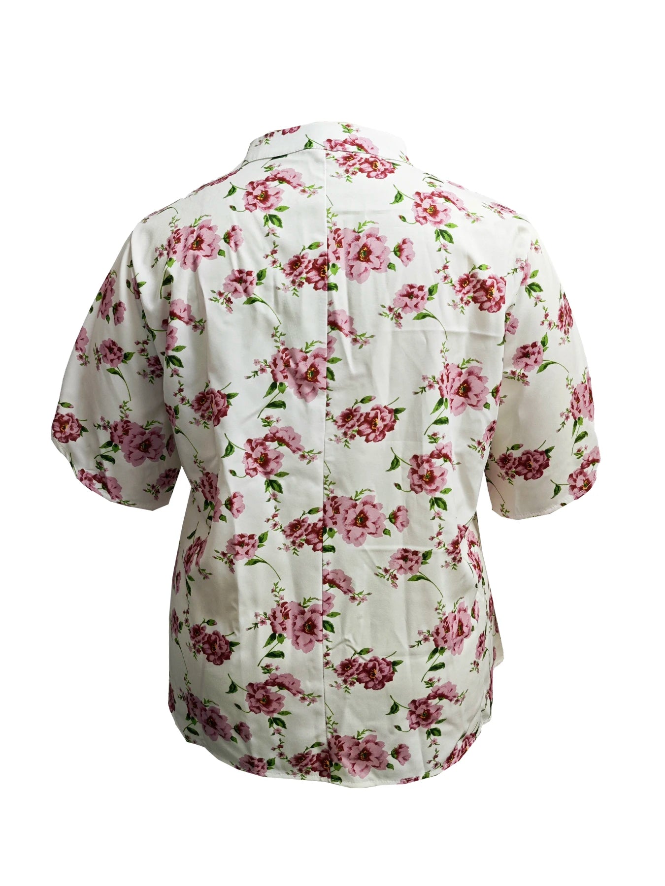 Plus Size Women Short Sleeve Blouse Summer Loose Casual Shirt V Neck Trendy Tops